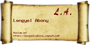 Lengyel Abony névjegykártya